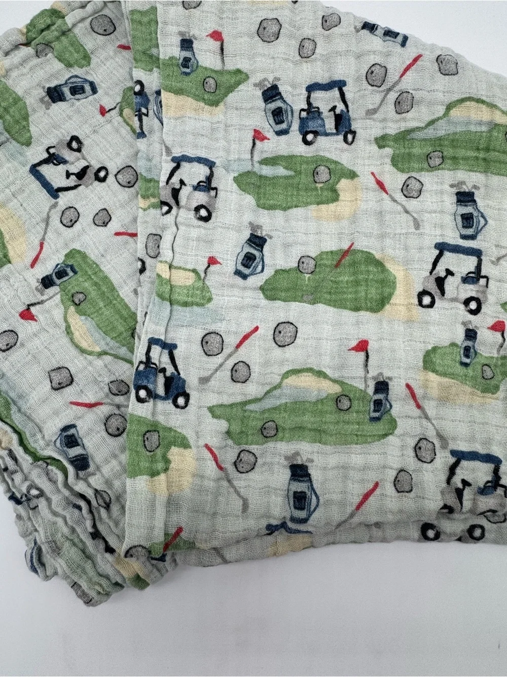 Mud Pie Muslin Swaddle Blanket in Golf Print